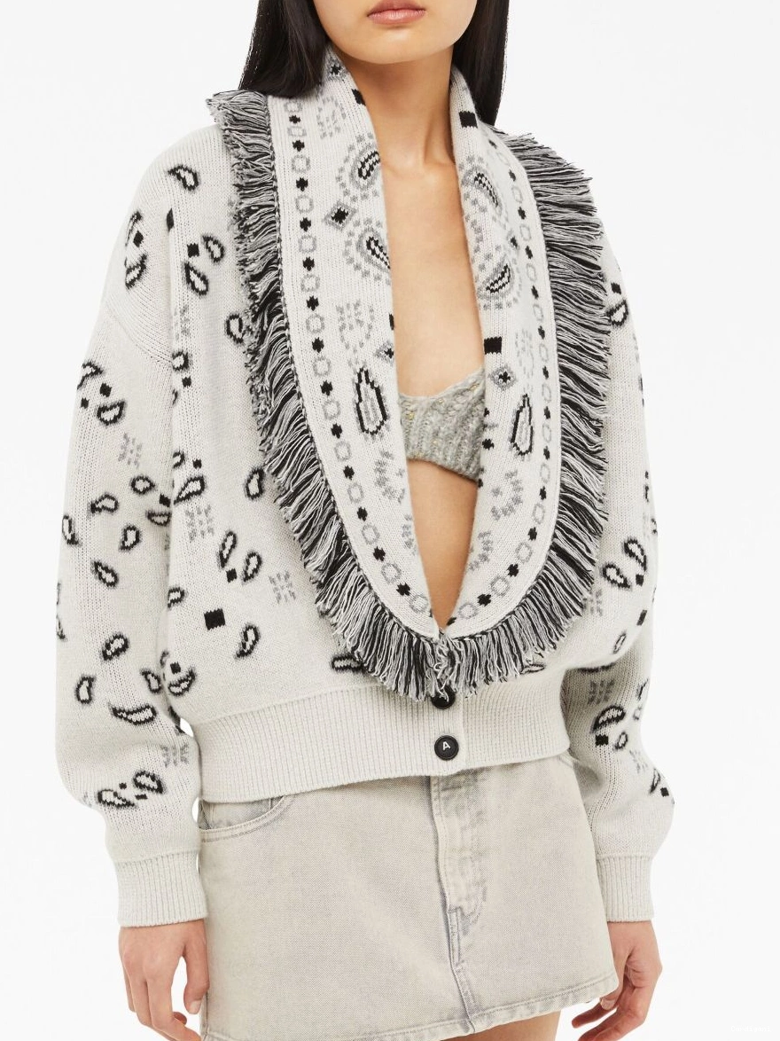 Cheap Bandana Women cardigan cropped Alanui Jacquard 0327